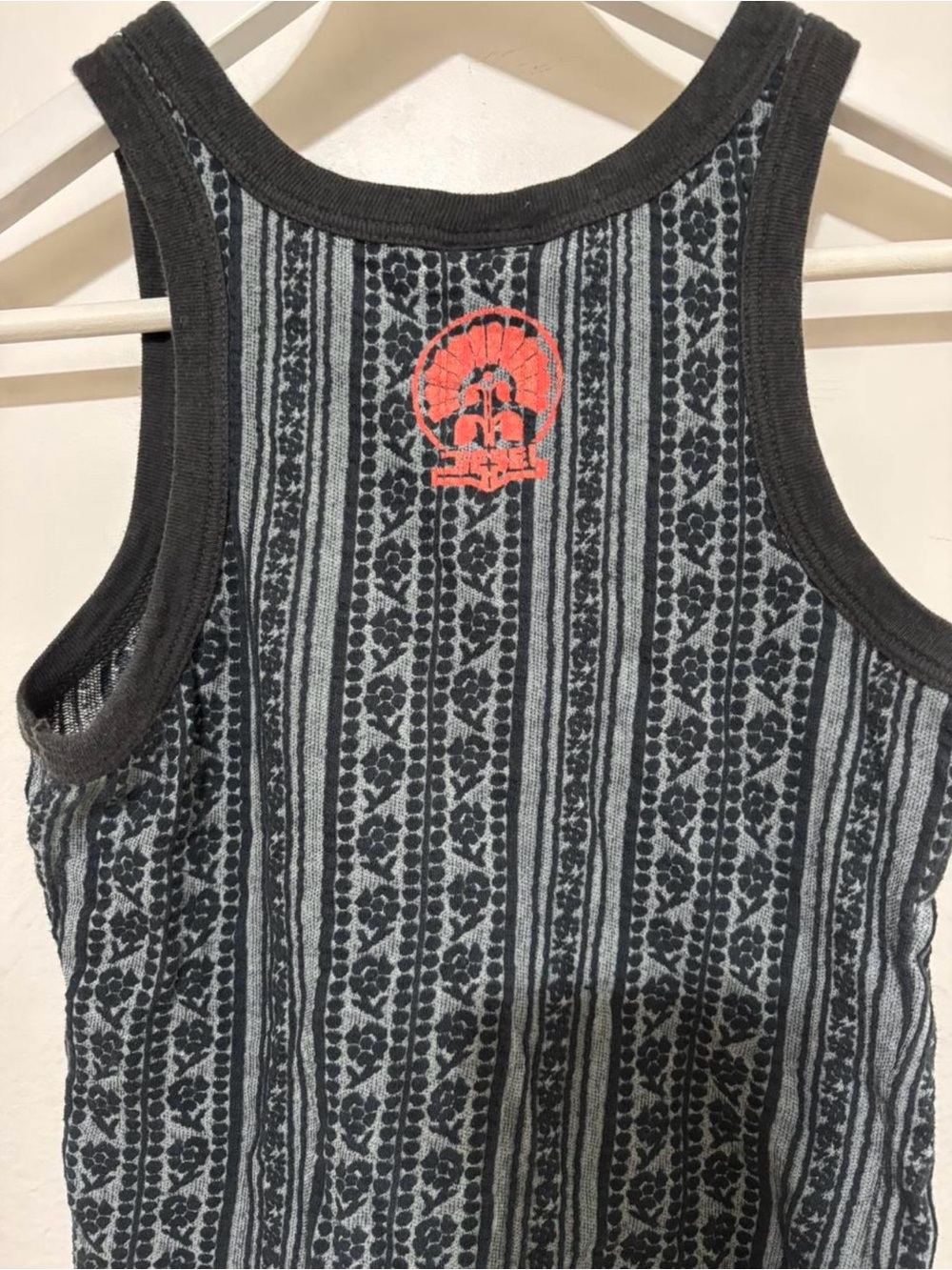 Diesel Navy Blue Patterned Ribbed Tank Top - Picture 4 of 6